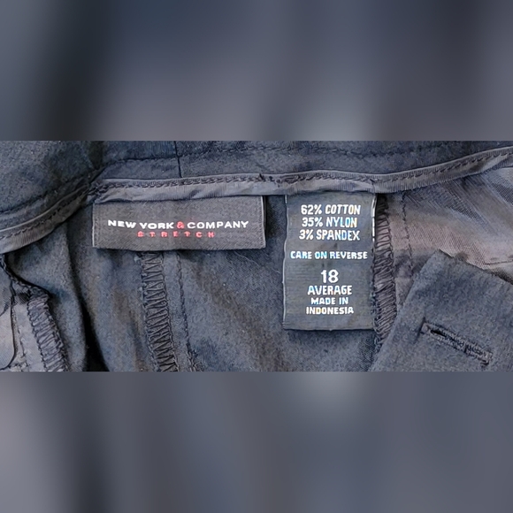 Vintg Y2K New York & Co. 7th Ave. Straight Leg Pant Women's 18 Black Lightweight - Picture 8 of 15